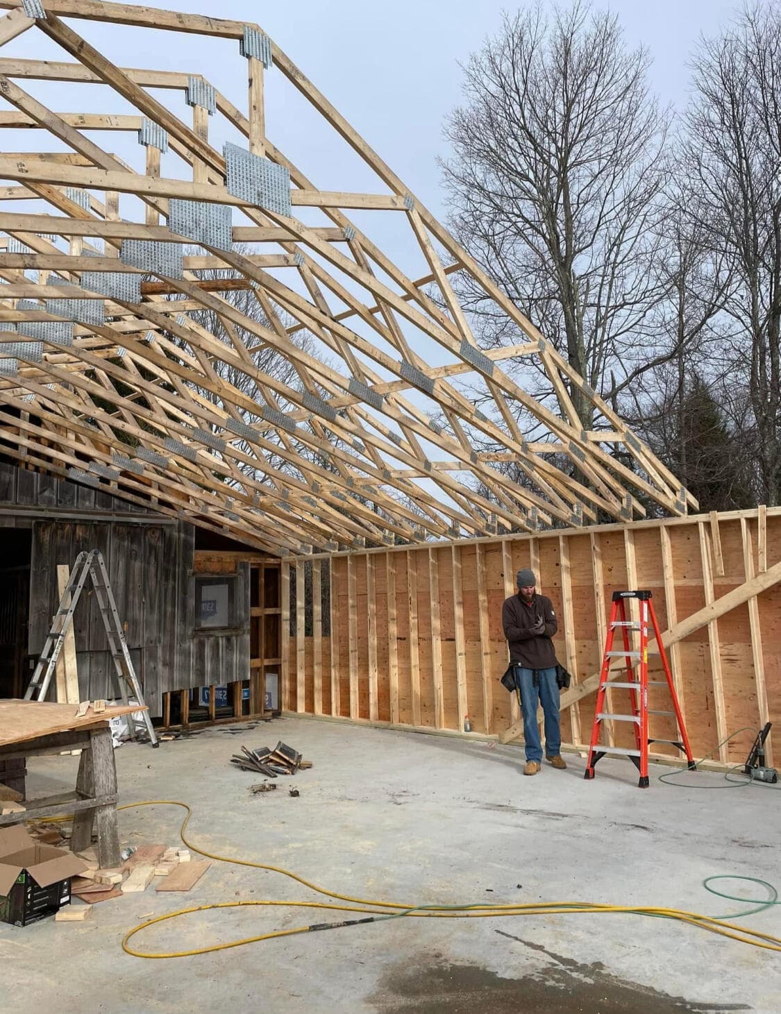 Barn addition progress